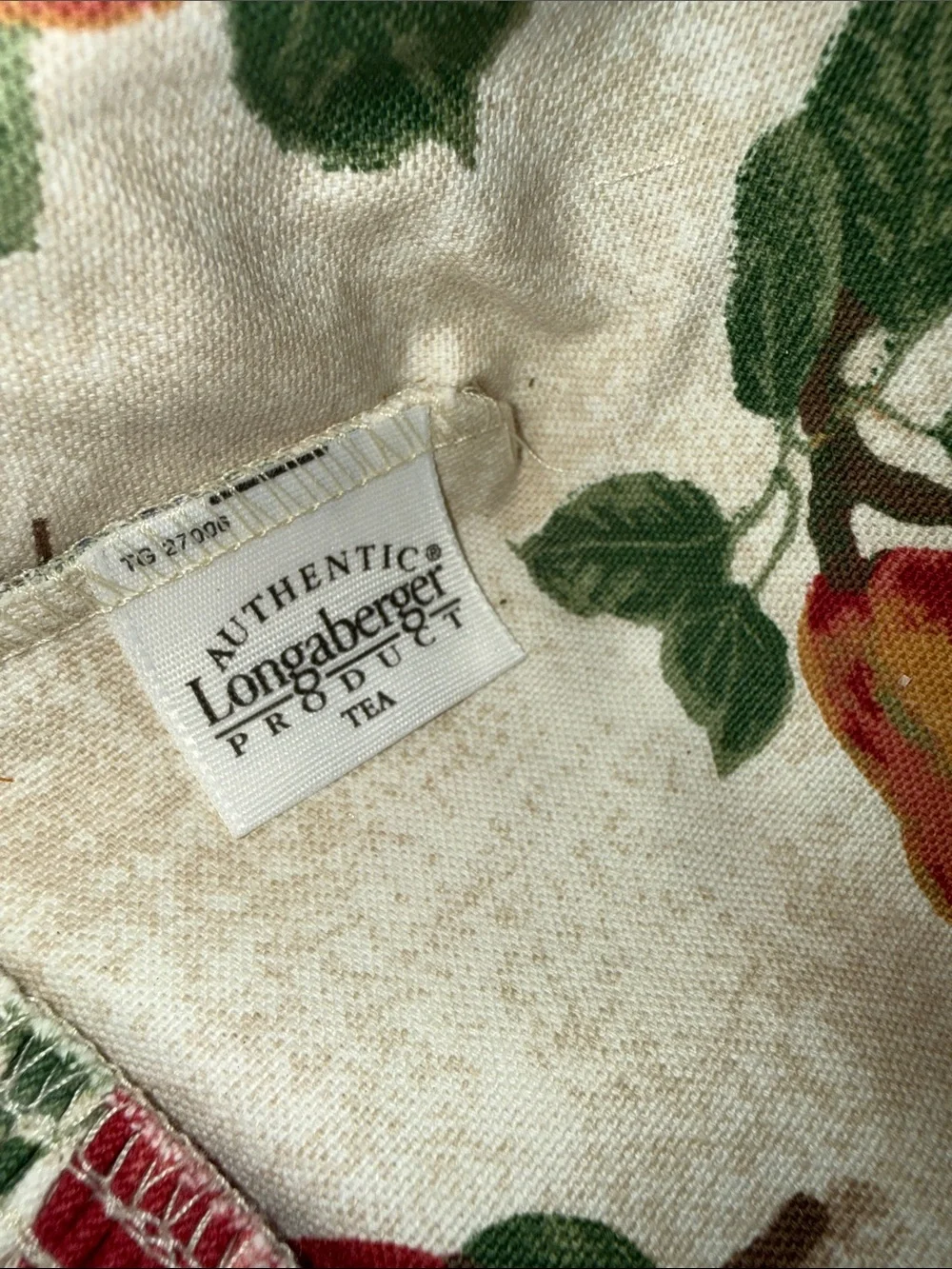 Longaberger 2002 Tea Basket Set with Liner Protector and Authentication Card